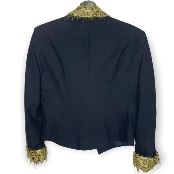 Vintage Y2K Lord West Faux Fur Trim Blazer Medium - Picture 2 of 8